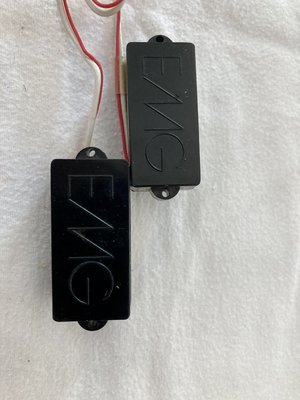 Vintage Rare 70s EMG Precision Bass Pickup Set w/ Wiring Harness Raised Letters Embossed