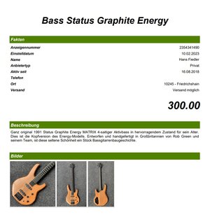 WARNUNG vor Status Graphite Energy