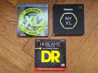 Saiten neu! DR Xtra-Longscale & D'Addario Longscale