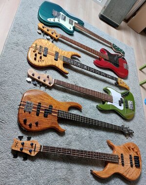 Basses for trade; Modulus, Alembic, Squier, Mirel, Fender