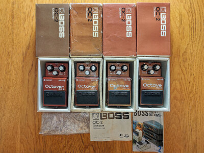 BOSS OC-2-Konvolut aus den Jahren 1982, 1983, 1984 und 1985 (ja, 4 Pedale mit Originalverpackung)