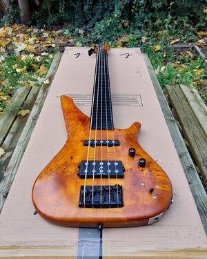 FS/FT: Manne Guitars Custom 5-string (lined) Fretless bass