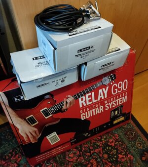 Line 6 Relay G90 Wireless System f. Gitarre/ Bass (+2 Sender) + teilw. Zubehör - ALLES in OVP