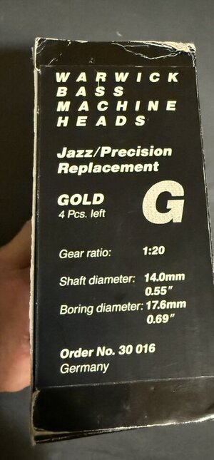 Warwick Jazz/Pescision Replacement Tuner Gold by Gotoh FB30-GG